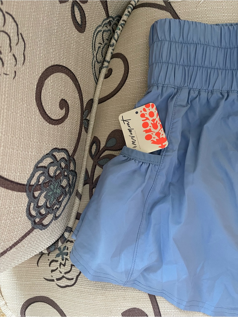 FP MOVEMENT by FREE PEOPLE “Get Your Flirt On” shorts in cloudy water blue. - Picture 8 of 9